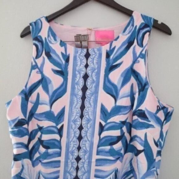 NWOT Lilly Pulitzer Donna Romper Size 16 Blue Pink Tropics Tint Print - Picture 5 of 12